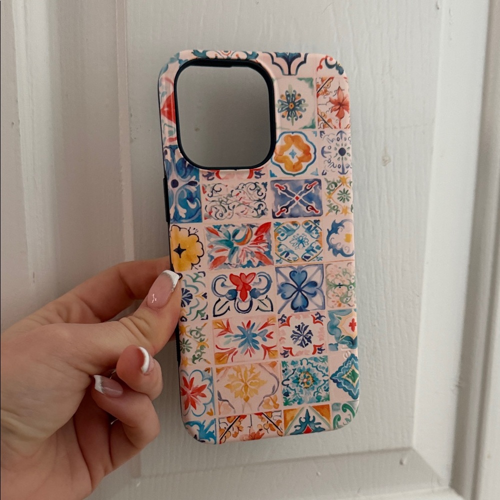 iPhone 15 pro max Casely Tuscan Tiles Colorful Patterned Phone Case